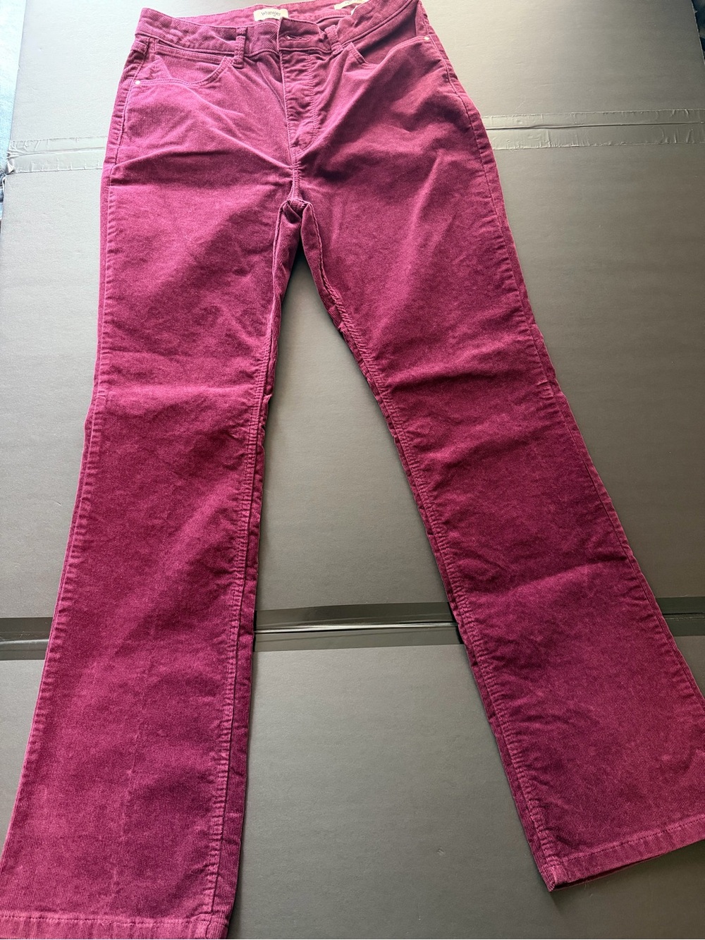 Wrangler Women's Corduroy Flare Jeans in Deep Magenta